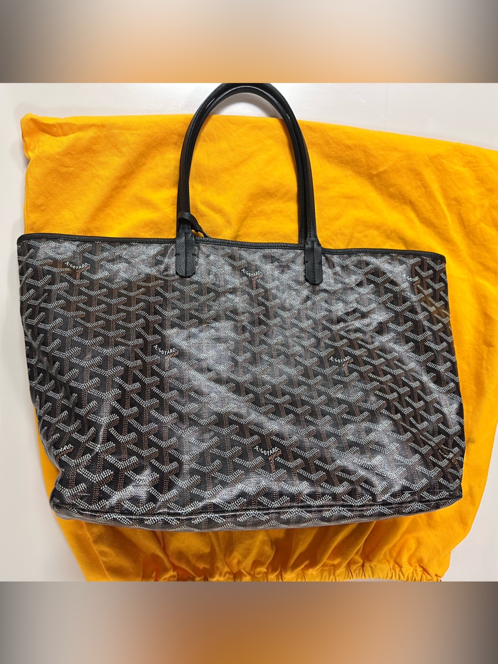 Authentic Goyard Black and Brown Tote with Wallet Pouch PM Noir - Picture 3 of 17